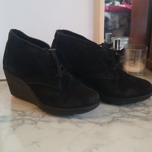 Suede Wedge Booties